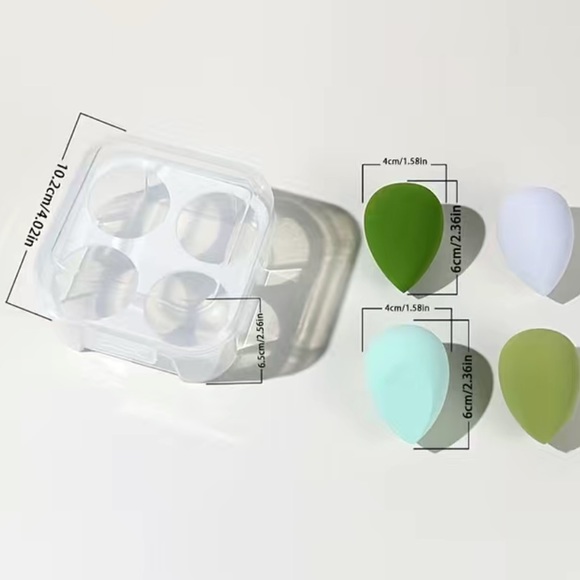 Purple 4 Pcs Dry and Wet Use Makeup Sponge Set with Sponge Blending Hold… - Picture 2 of 2